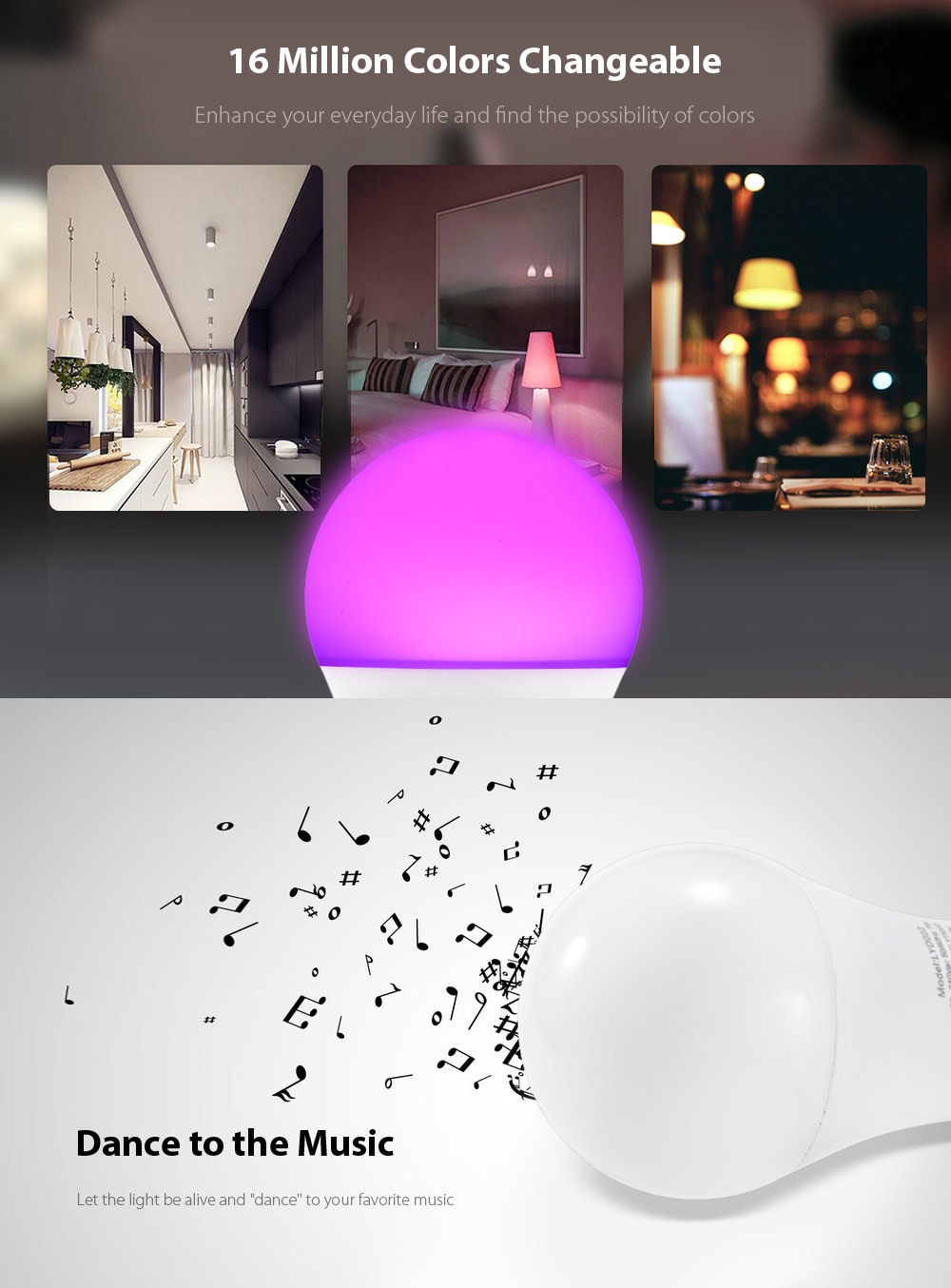 Lumiere LYD002 RGBW E27 LED Smart Bulb 16 Million Colors Call Reminder- RGBW Lumiere LYD002 RGBW E27 LED Smart Bulb 16 Million Colors Call Reminder- RGBW