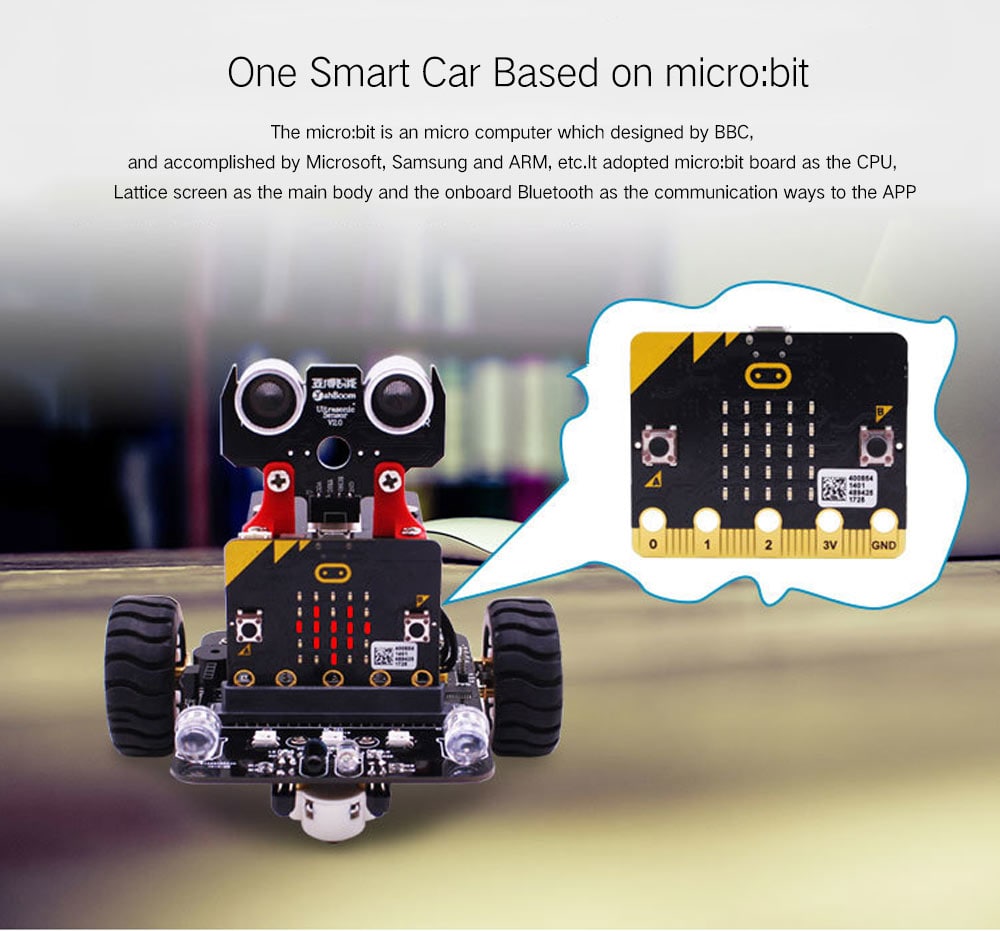 Yahboom Smart Robot Car Kit for Kids BBC Programmable DIY Toys Scientific STEM Education- Black Yahboom Smart Robot Car Kit for Kids BBC Programmable DIY Toys Scientific STEM Education- Black