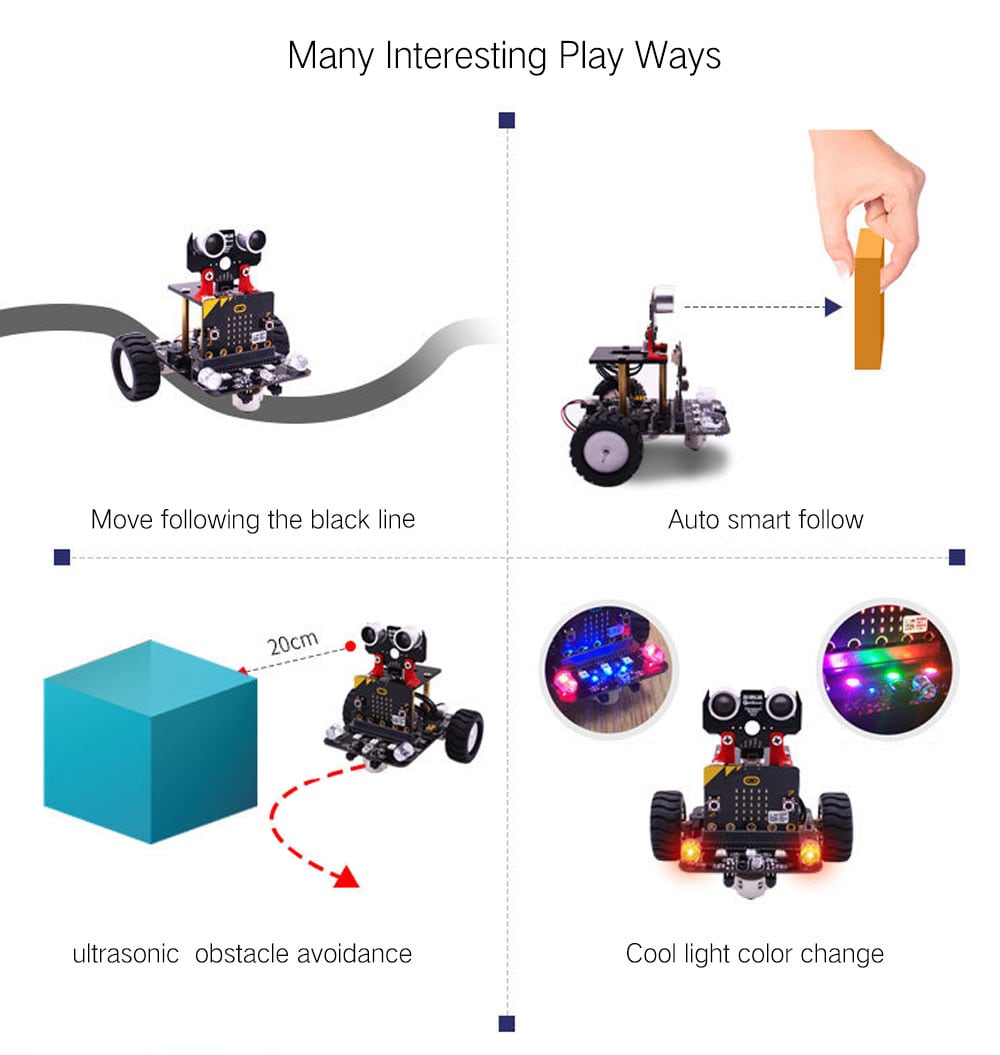 Yahboom Smart Robot Car Kit for Kids BBC Programmable DIY Toys Scientific STEM Education- Black Yahboom Smart Robot Car Kit for Kids BBC Programmable DIY Toys Scientific STEM Education- Black