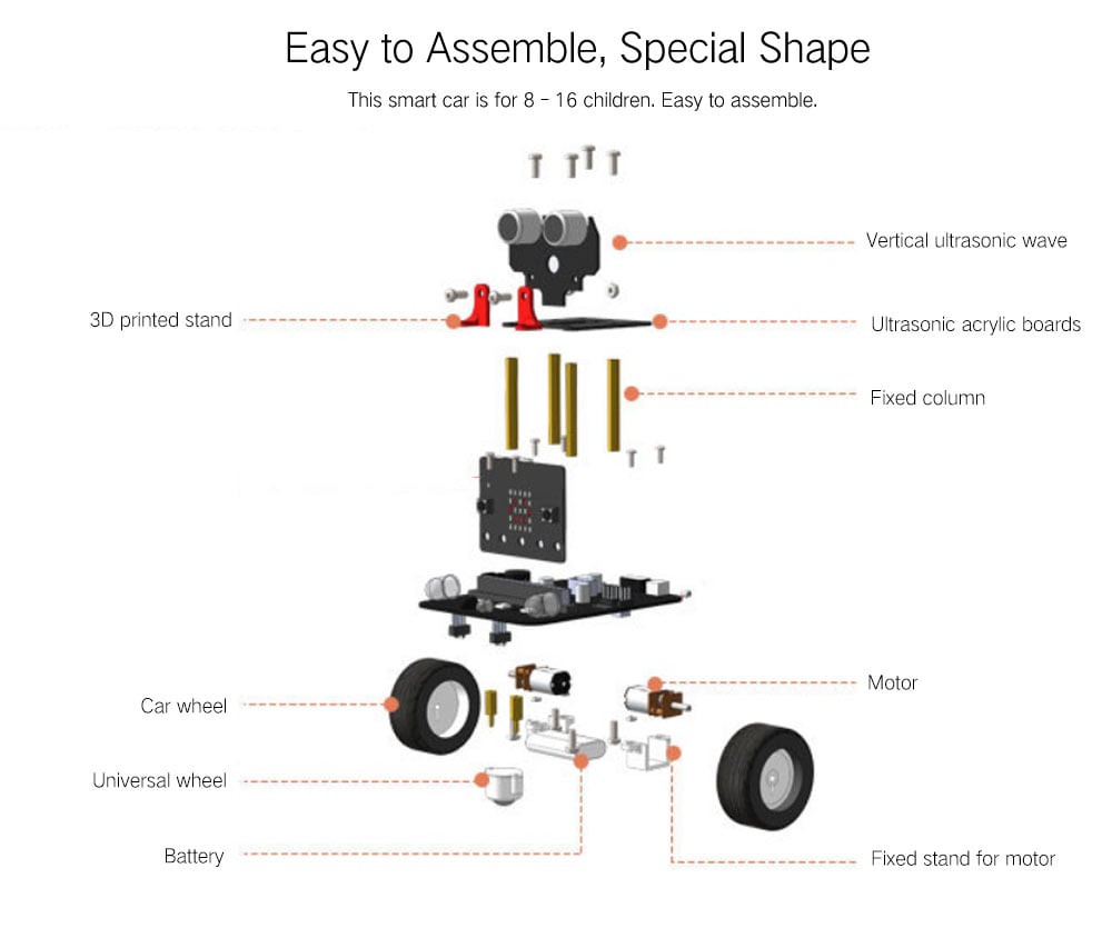 Yahboom Smart Robot Car Kit for Kids BBC Programmable DIY Toys Scientific STEM Education- Black Yahboom Smart Robot Car Kit for Kids BBC Programmable DIY Toys Scientific STEM Education- Black