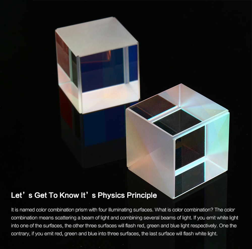 Optical Cube Prism Beam Combination Toy 18mm x 18mm 1pc- Transparent Optical Cube Prism Beam Combination Toy 18mm x 18mm 1pc- Transparent