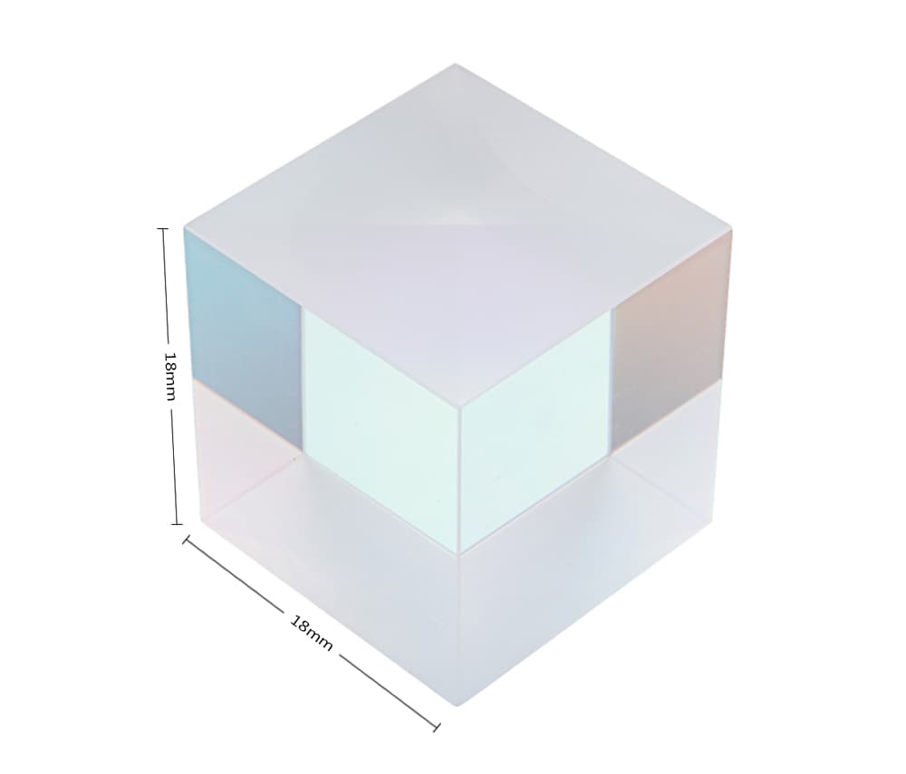 Optical Cube Prism Beam Combination Toy 18mm x 18mm 1pc- Transparent Optical Cube Prism Beam Combination Toy 18mm x 18mm 1pc- Transparent