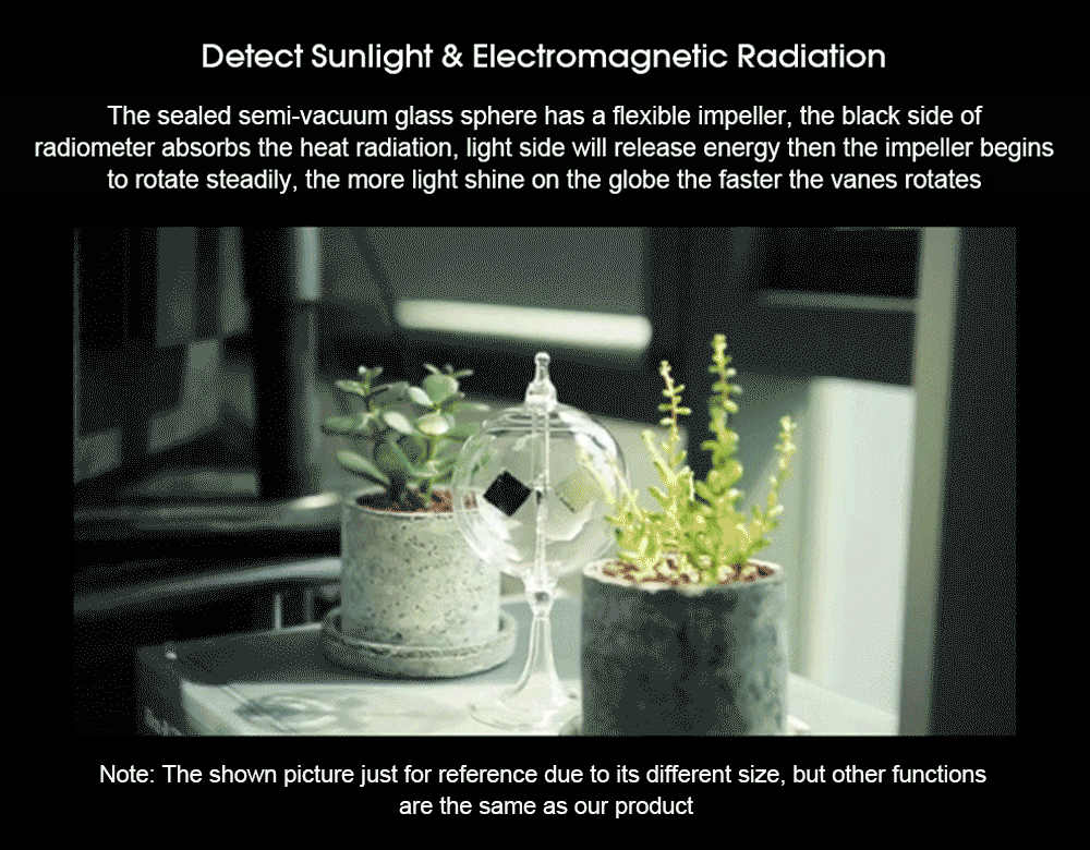 Solar Power Crookes Radiometer Model Educational Equipment for Kids- Transparent Solar Power Crookes Radiometer Model Educational Equipment for Kids- Transparent