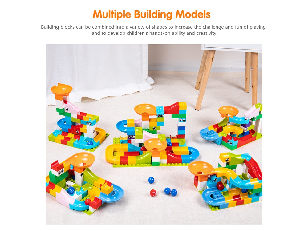 Construction Marble Race Run Maze Balls Track Building Blocks Educational Bricks Toy 52pcs- Multi Construction Marble Race Run Maze Balls Track Building Blocks Educational Bricks Toy 52pcs- Multi