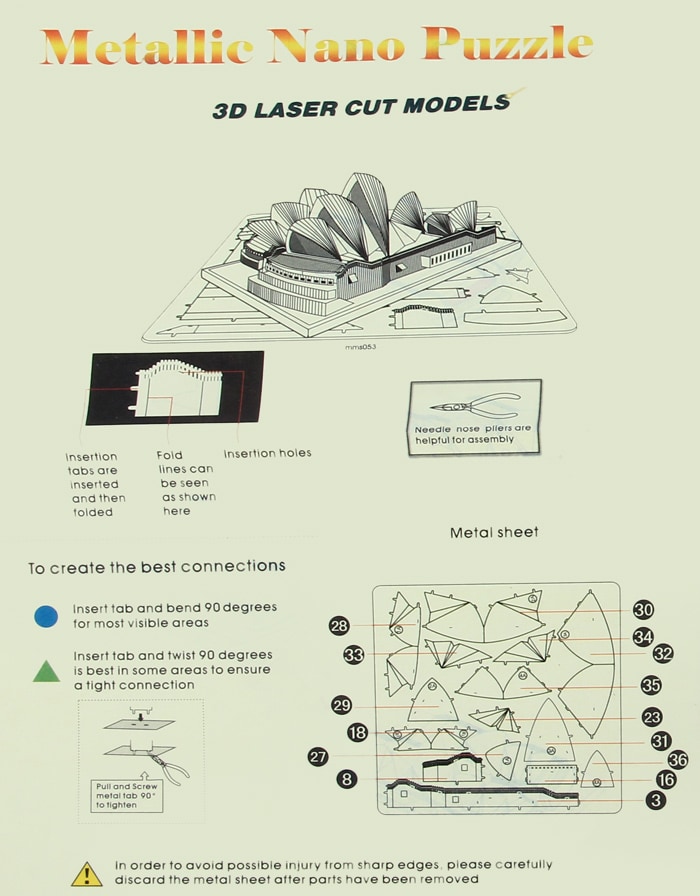 Sydney Opera House Laser Cutting Model 3D Jigsaw Metallic DIY Toy- Silver Sydney Opera House Laser Cutting Model 3D Jigsaw Metallic DIY Toy- Silver