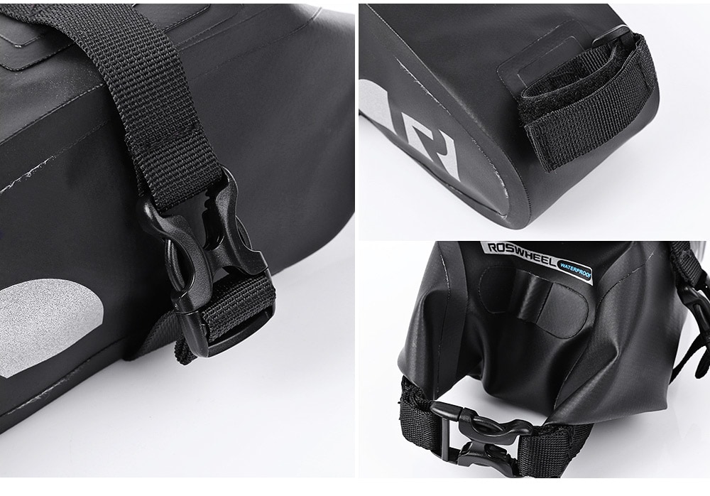 Roswheel 131363 Waterproof Bicycle Saddle Bag Cycling Accessory- Black Roswheel 131363 Waterproof Bicycle Saddle Bag Cycling Accessory- Black