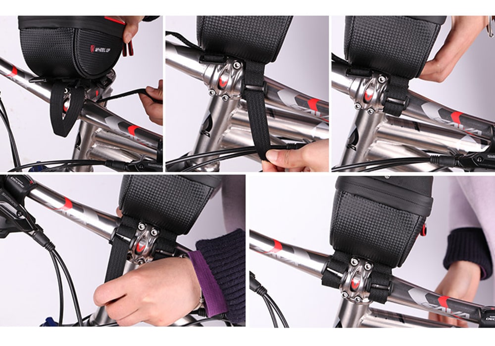WHEELUP Bicycle Waterproof Touch Screen Mobile Phone Mountain Bike Front Cycling Handlebar Bag- Black WHEELUP Bicycle Waterproof Touch Screen Mobile Phone Mountain Bike Front Cycling Handlebar Bag- Black