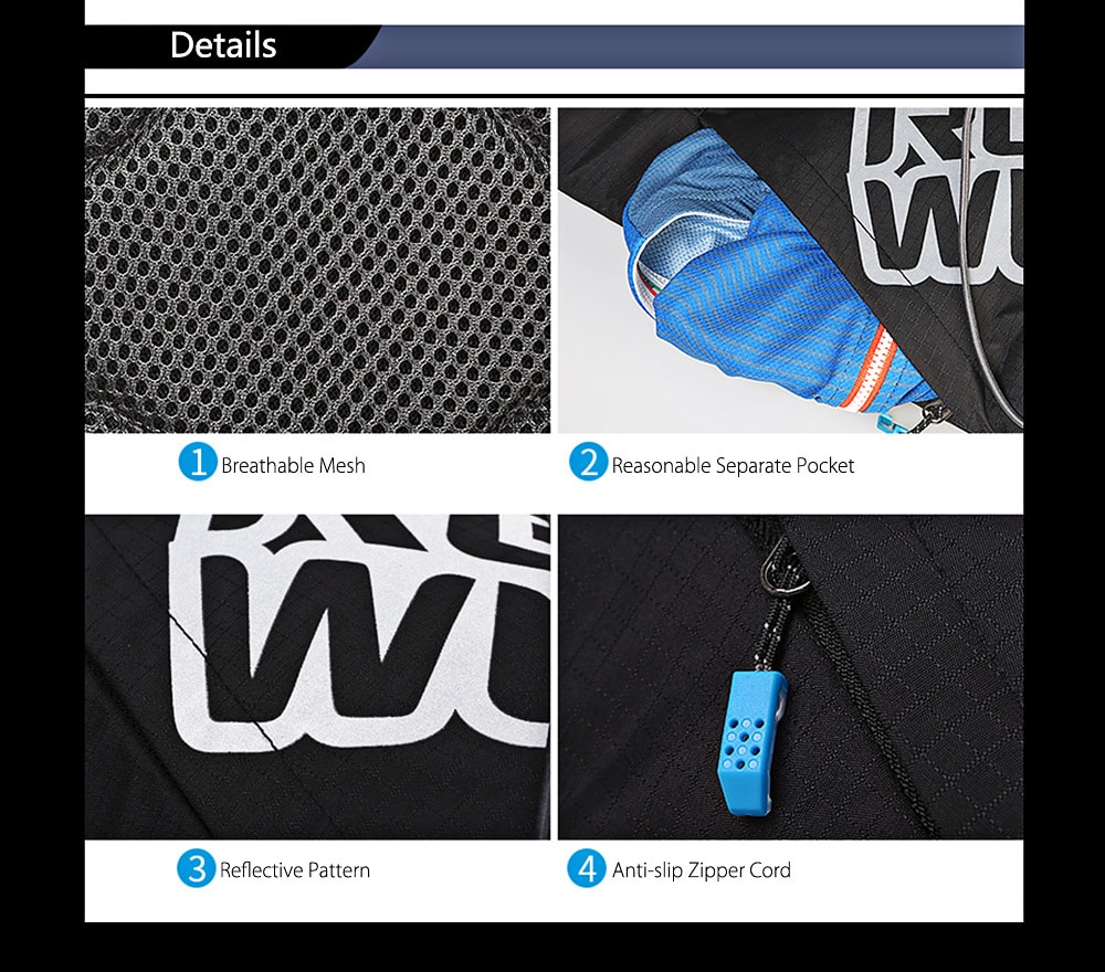 ROSWHEEL 151367 Tear-resistant Nylon 8L Cycling Backpack Water Bladder Bag- Black ROSWHEEL 151367 Tear-resistant Nylon 8L Cycling Backpack Water Bladder Bag- Black