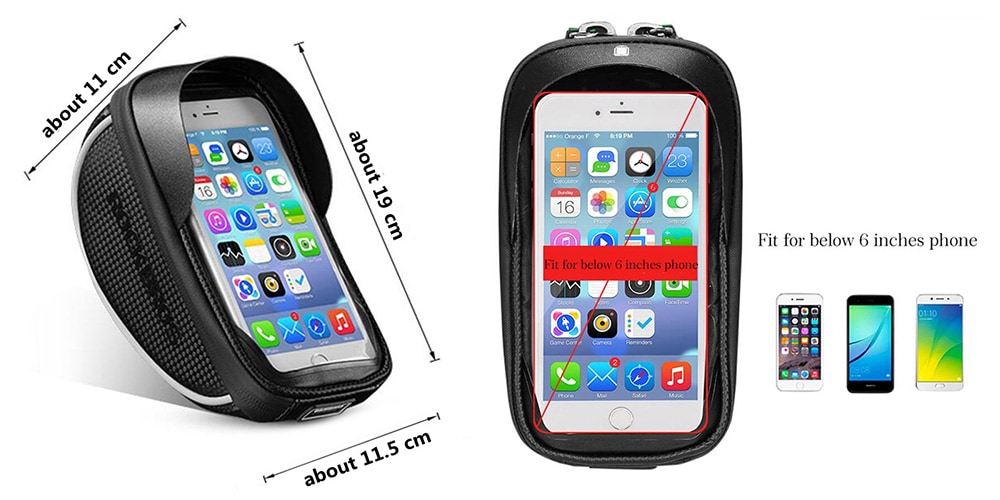 ROCKBROS Bicycle Waterproof Touch Screen Mobile Phone Bag- Black ROCKBROS Bicycle Waterproof Touch Screen Mobile Phone Bag- Black