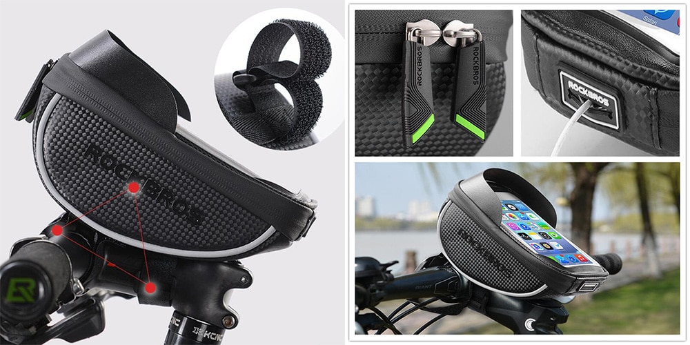 ROCKBROS Bicycle Waterproof Touch Screen Mobile Phone Bag- Black ROCKBROS Bicycle Waterproof Touch Screen Mobile Phone Bag- Black