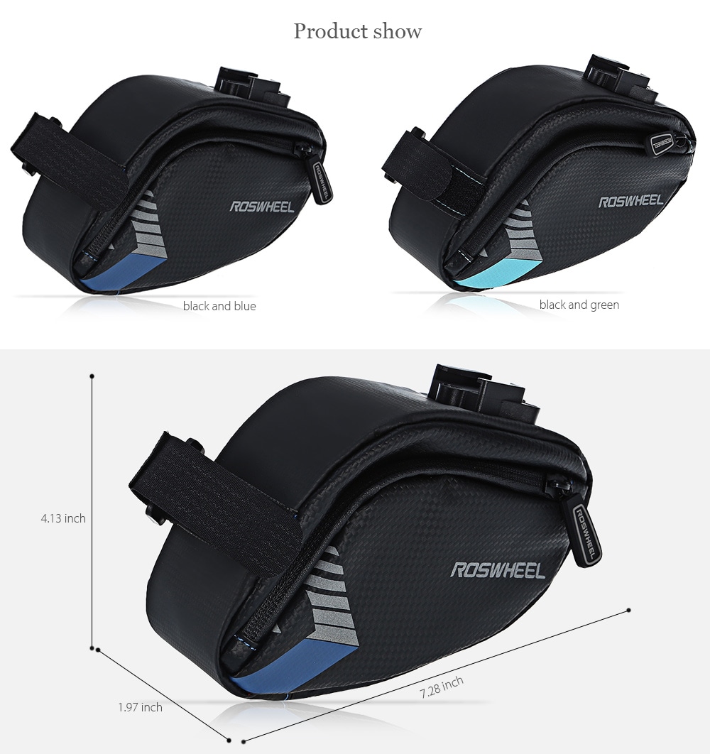 ROSWHEEL Fashionable Bicycle Bag- Black and Green ROSWHEEL Fashionable Bicycle Bag- Black and Green