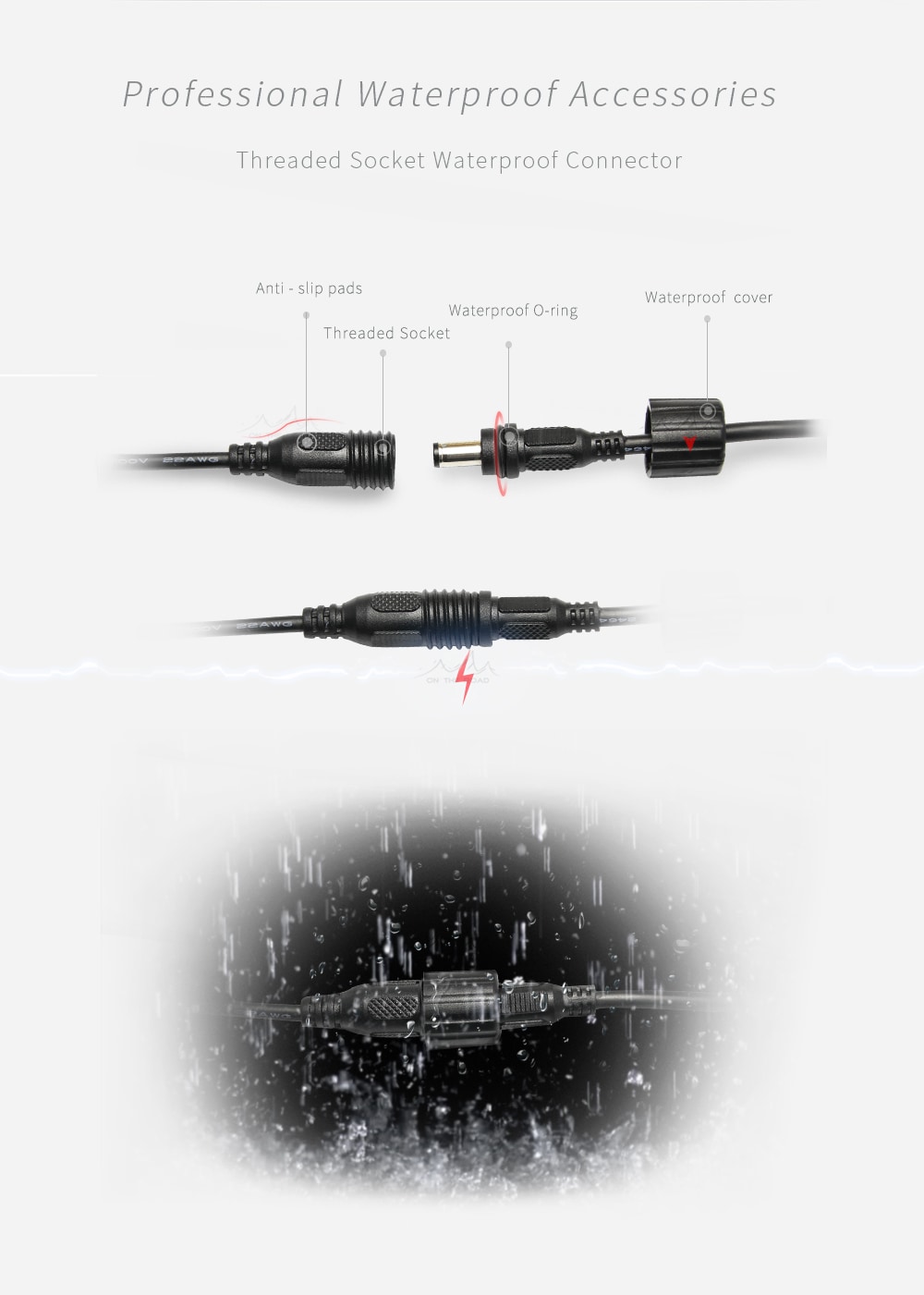 ON THE ROAD MX3-BL (With Line Switch) USB LED Bike Lamp With Battery Pack- Black US Plug + External Battery ON THE ROAD MX3-BL (With Line Switch) USB LED Bike Lamp With Battery Pack- Black US Plug + External Battery