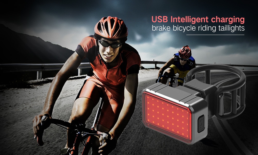 USB Charging Brake Bike Riding Tail Light- Black USB Charging Brake Bike Riding Tail Light- Black