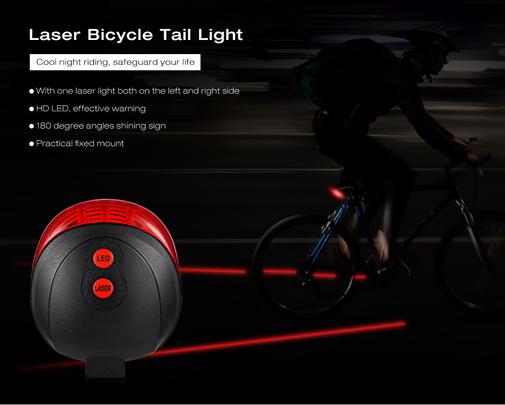 Laser Bicycle Tail Light LED Warning Flash Riding Equipment- Red with Black Laser Bicycle Tail Light LED Warning Flash Riding Equipment- Red with Black