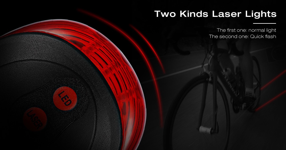 Laser Bicycle Tail Light LED Warning Flash Riding Equipment- Red with Black Laser Bicycle Tail Light LED Warning Flash Riding Equipment- Red with Black