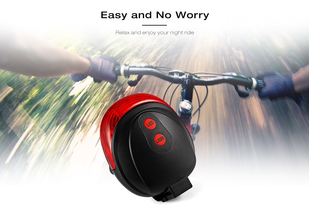 Laser Bicycle Tail Light LED Warning Flash Riding Equipment- Red with Black Laser Bicycle Tail Light LED Warning Flash Riding Equipment- Red with Black