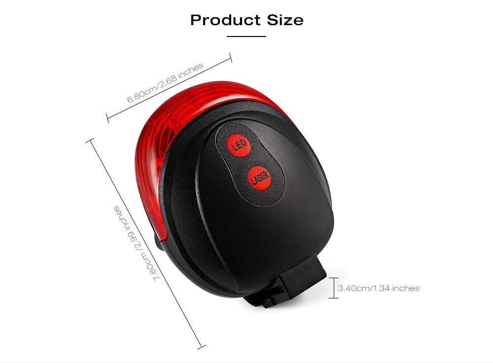 Laser Bicycle Tail Light LED Warning Flash Riding Equipment- Red with Black Laser Bicycle Tail Light LED Warning Flash Riding Equipment- Red with Black