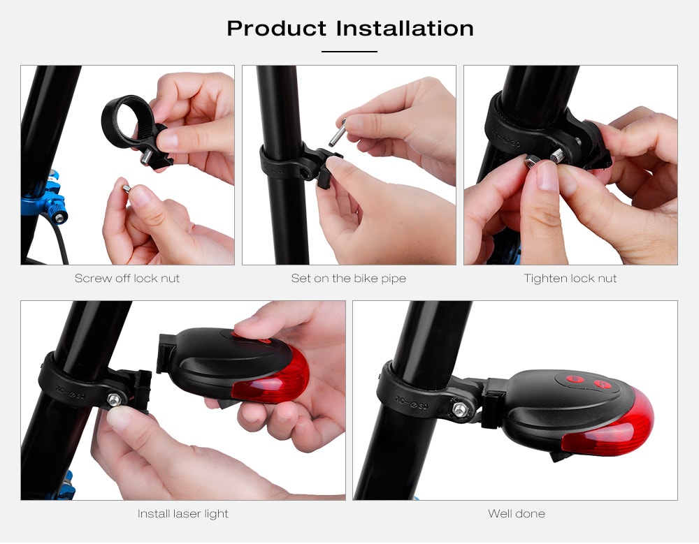 Laser Bicycle Tail Light LED Warning Flash Riding Equipment- Red with Black Laser Bicycle Tail Light LED Warning Flash Riding Equipment- Red with Black