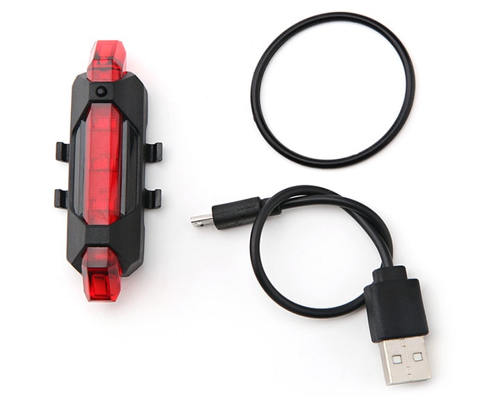 Portable LED USB Rechargeable Cycling Bike Tail Light- White Portable LED USB Rechargeable Cycling Bike Tail Light- White
