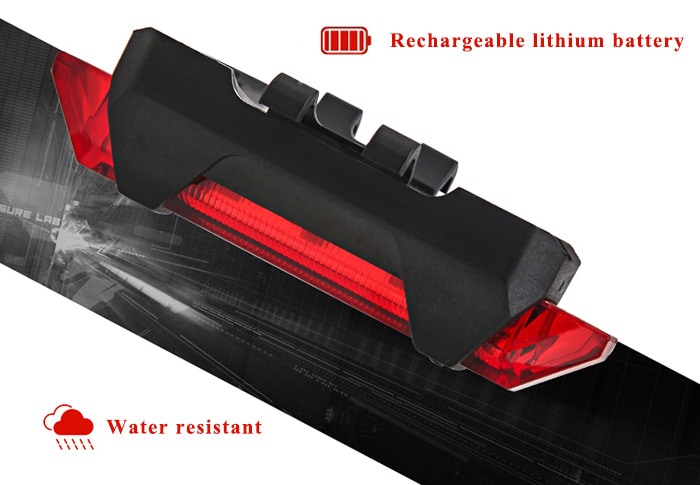 Portable LED USB Rechargeable Cycling Bike Tail Light- White Portable LED USB Rechargeable Cycling Bike Tail Light- White