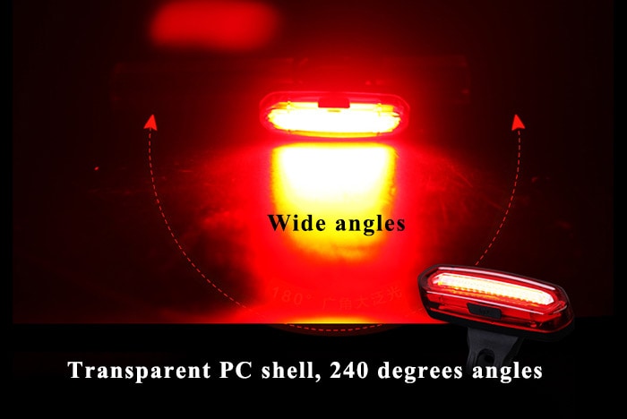 Portable LED USB Rechargeable Cycling Bike Tail Light- White Portable LED USB Rechargeable Cycling Bike Tail Light- White