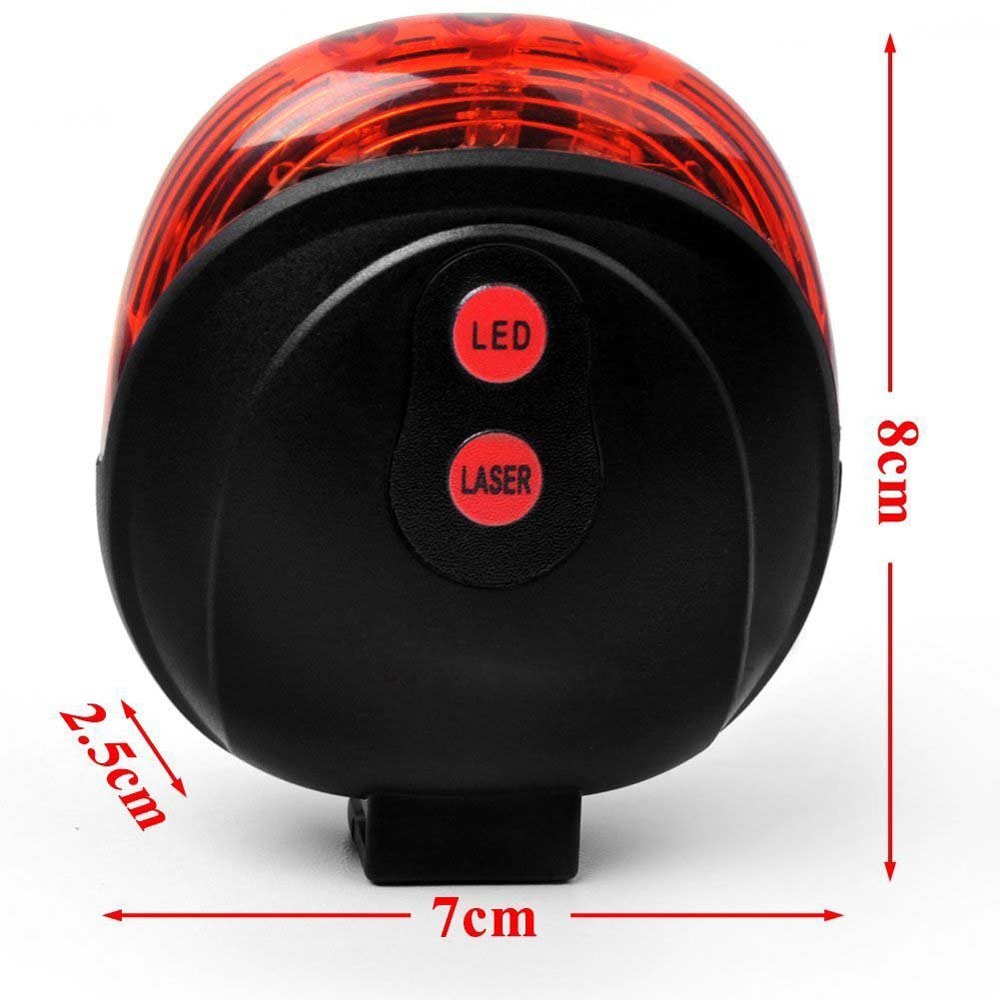 Rear LED Cycling Bicycle Bike Flash Taillight 2 Lasers 5 LED- Black Rear LED Cycling Bicycle Bike Flash Taillight 2 Lasers 5 LED- Black