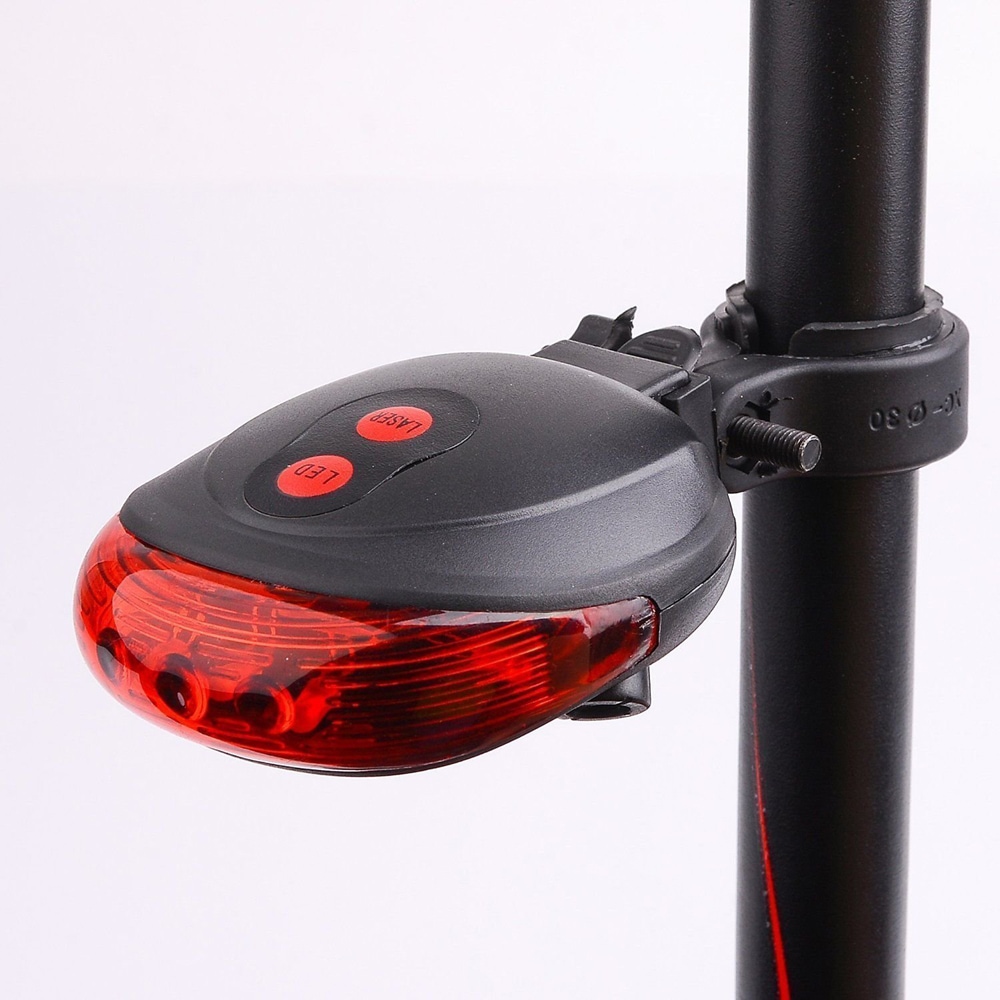 Rear LED Cycling Bicycle Bike Flash Taillight 2 Lasers 5 LED- Black Rear LED Cycling Bicycle Bike Flash Taillight 2 Lasers 5 LED- Black