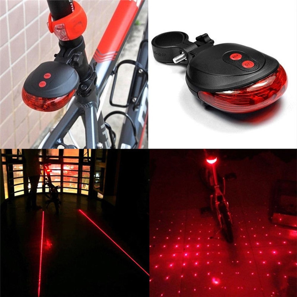 Rear LED Cycling Bicycle Bike Flash Taillight 2 Lasers 5 LED- Black Rear LED Cycling Bicycle Bike Flash Taillight 2 Lasers 5 LED- Black