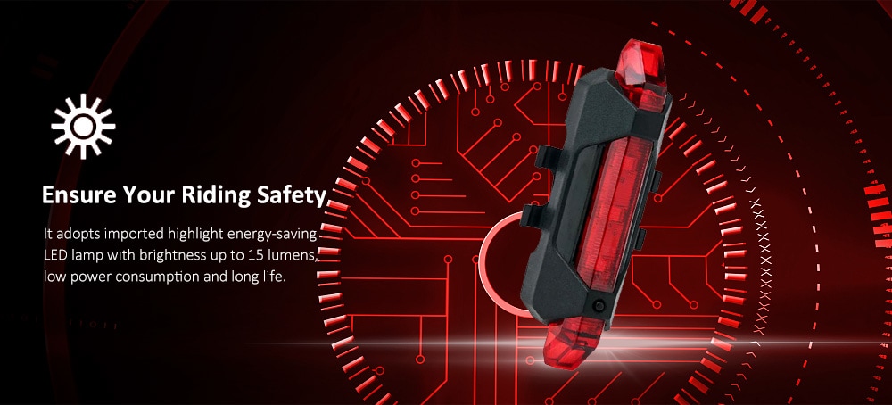 USB Rechargeable LED Tail Light Waterproof Bright Caution Lamp- Fire Engine Red USB Rechargeable LED Tail Light Waterproof Bright Caution Lamp- Fire Engine Red