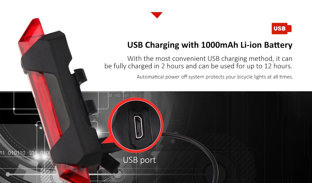 USB Rechargeable LED Tail Light Waterproof Bright Caution Lamp- Fire Engine Red USB Rechargeable LED Tail Light Waterproof Bright Caution Lamp- Fire Engine Red