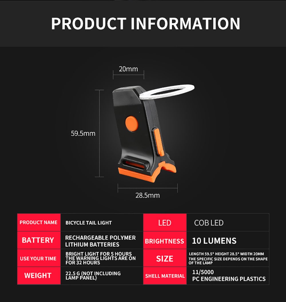 Utorch USB Charging Mountain Bike Night Riding Creative Taillight- White Heart Utorch USB Charging Mountain Bike Night Riding Creative Taillight- White Heart