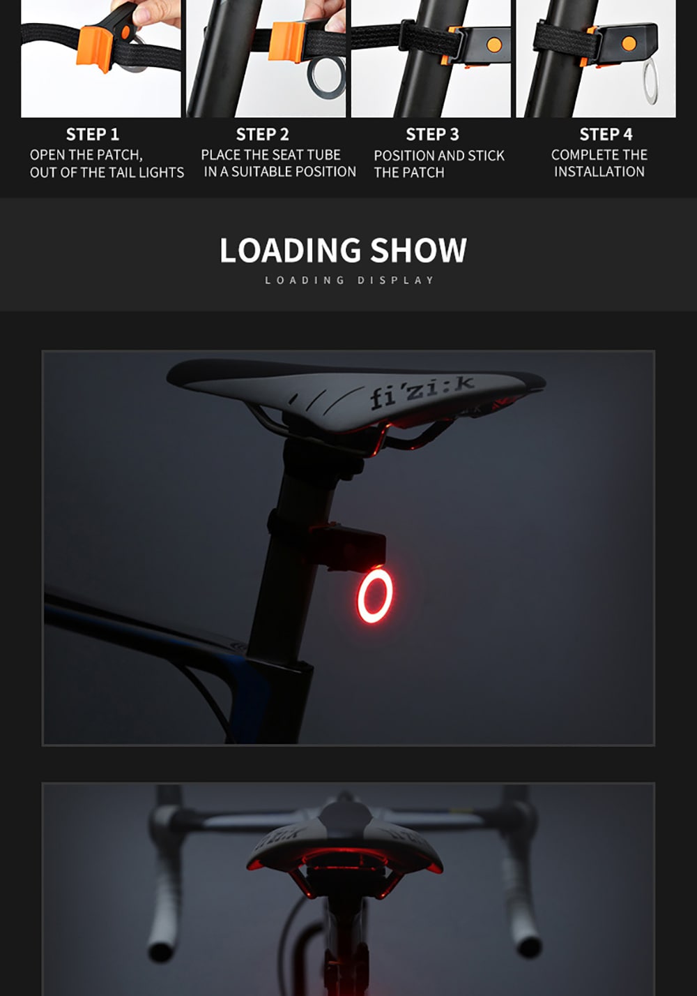 Utorch USB Charging Mountain Bike Night Riding Creative Taillight- White Heart Utorch USB Charging Mountain Bike Night Riding Creative Taillight- White Heart