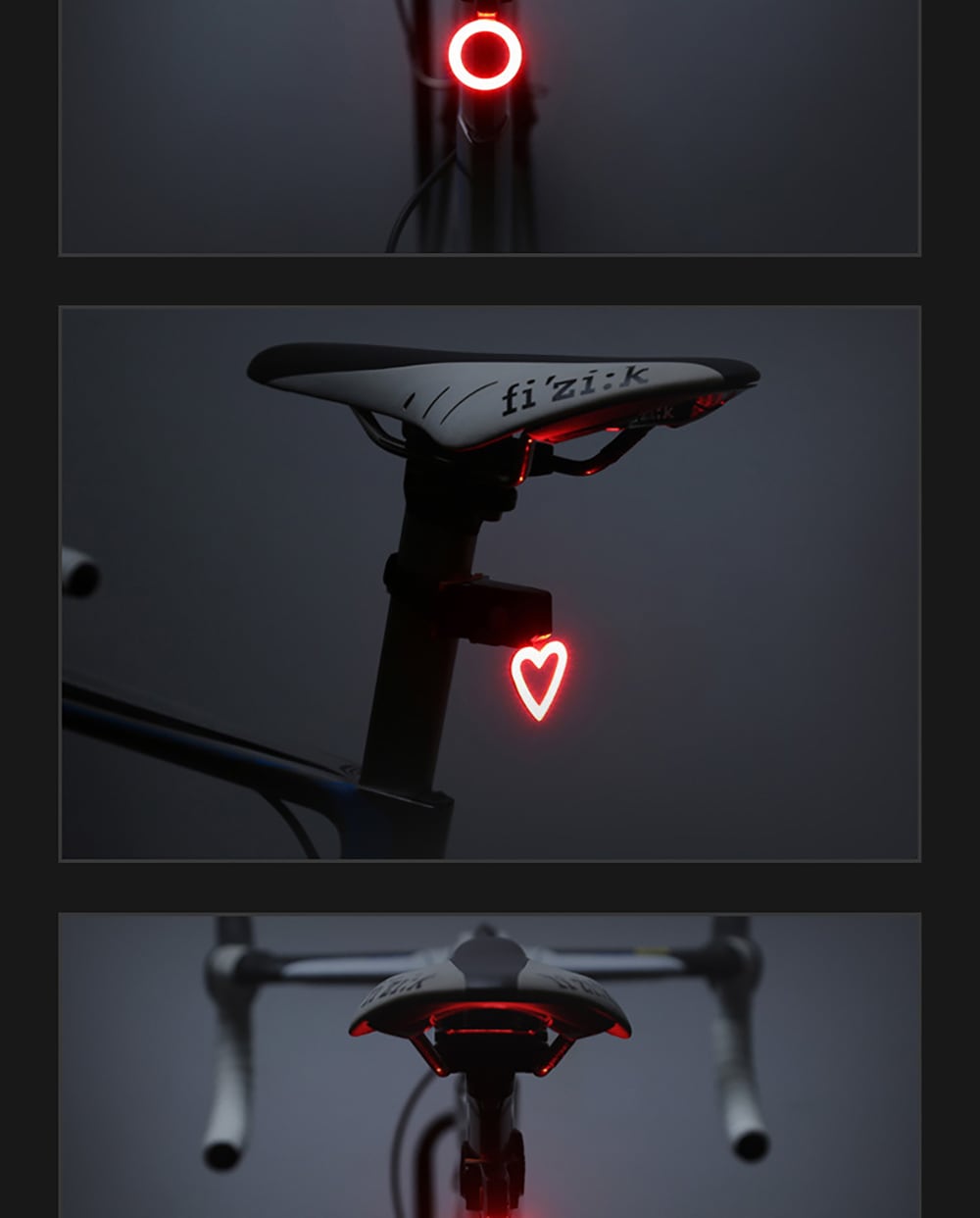 Utorch USB Charging Mountain Bike Night Riding Creative Taillight- White Heart Utorch USB Charging Mountain Bike Night Riding Creative Taillight- White Heart