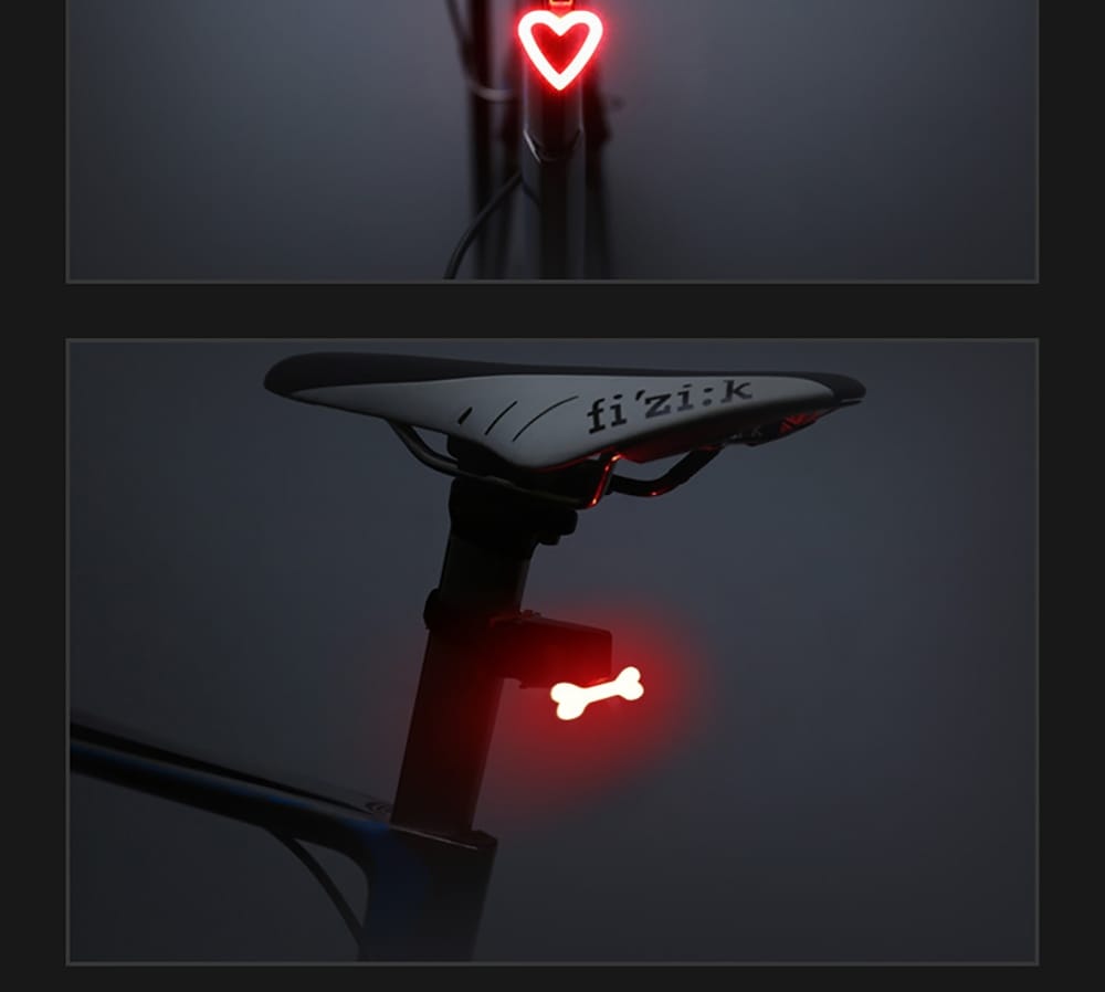 Utorch USB Charging Mountain Bike Night Riding Creative Taillight- White Heart Utorch USB Charging Mountain Bike Night Riding Creative Taillight- White Heart