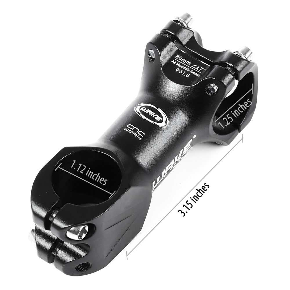 WAKE 31.8MM Cycling Bike Bicycle MTB High-strength Aluminum Alloy Handlebar Stem- Black 31.8 x 60MM WAKE 31.8MM Cycling Bike Bicycle MTB High-strength Aluminum Alloy Handlebar Stem- Black 31.8 x 60MM
