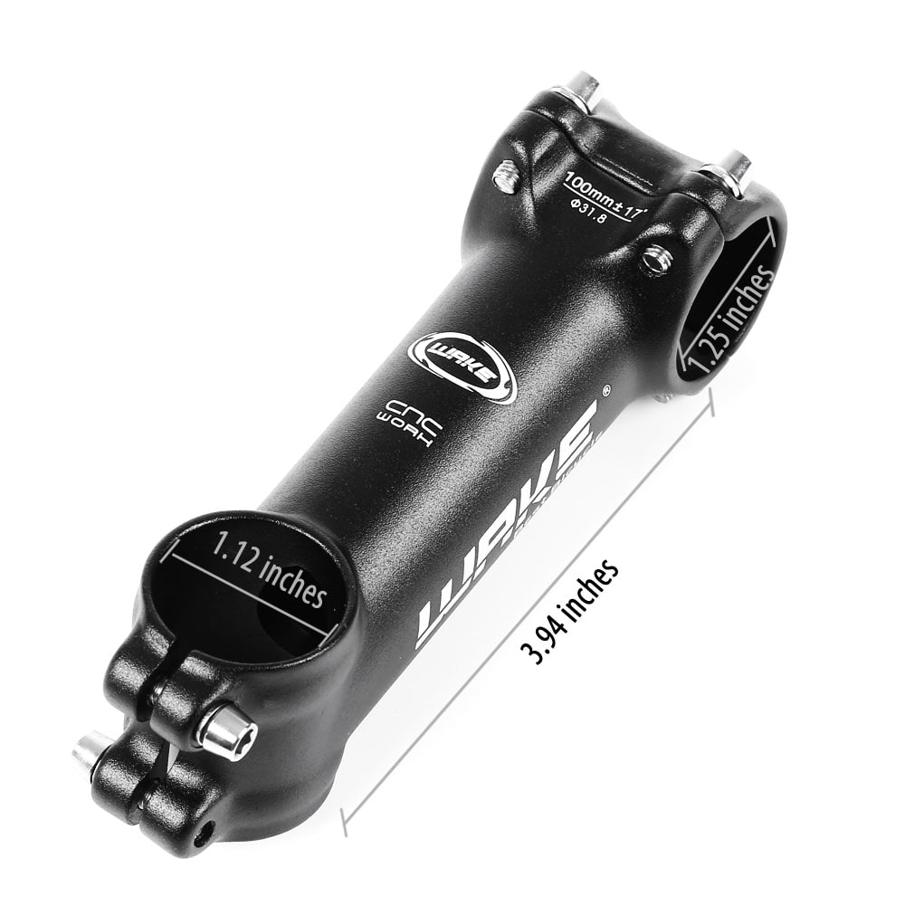 WAKE Bicycle MTB High-strength 3D Forged Aluminum Alloy Handlebar Stem Bike Accessories- Black 31.8 x 100MM WAKE Bicycle MTB High-strength 3D Forged Aluminum Alloy Handlebar Stem Bike Accessories- Black 31.8 x 100MM