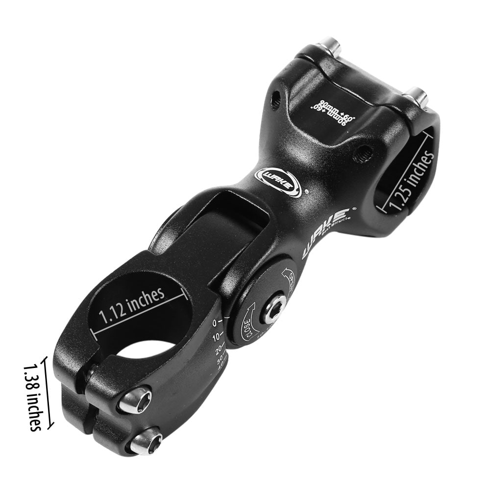 WAKE Cycling MTB Bicycle Aluminum Alloy 3D Forged Adjustable Handlebar Stem Riser- Black 31.8 x 90MM WAKE Cycling MTB Bicycle Aluminum Alloy 3D Forged Adjustable Handlebar Stem Riser- Black 31.8 x 90MM