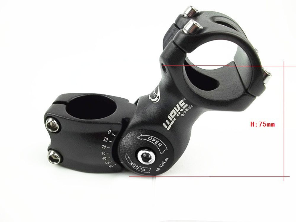 WAKE Cycling MTB Bicycle Aluminum Alloy 3D Forged Adjustable Handlebar Stem Riser- Black 31.8 x 90MM WAKE Cycling MTB Bicycle Aluminum Alloy 3D Forged Adjustable Handlebar Stem Riser- Black 31.8 x 90MM