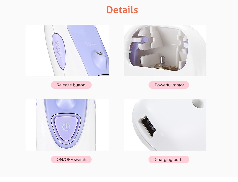 POVOS PS1086 Lady Body Electric Shaver Hair Removal Rechargeable Epilator- White POVOS PS1086 Lady Body Electric Shaver Hair Removal Rechargeable Epilator- White