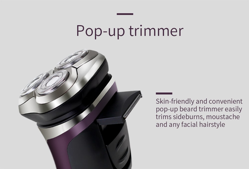 YOURS Three Blade Electric Shaver Rechargeable Razor Man Purple T76- Violet YOURS Three Blade Electric Shaver Rechargeable Razor Man Purple T76- Violet
