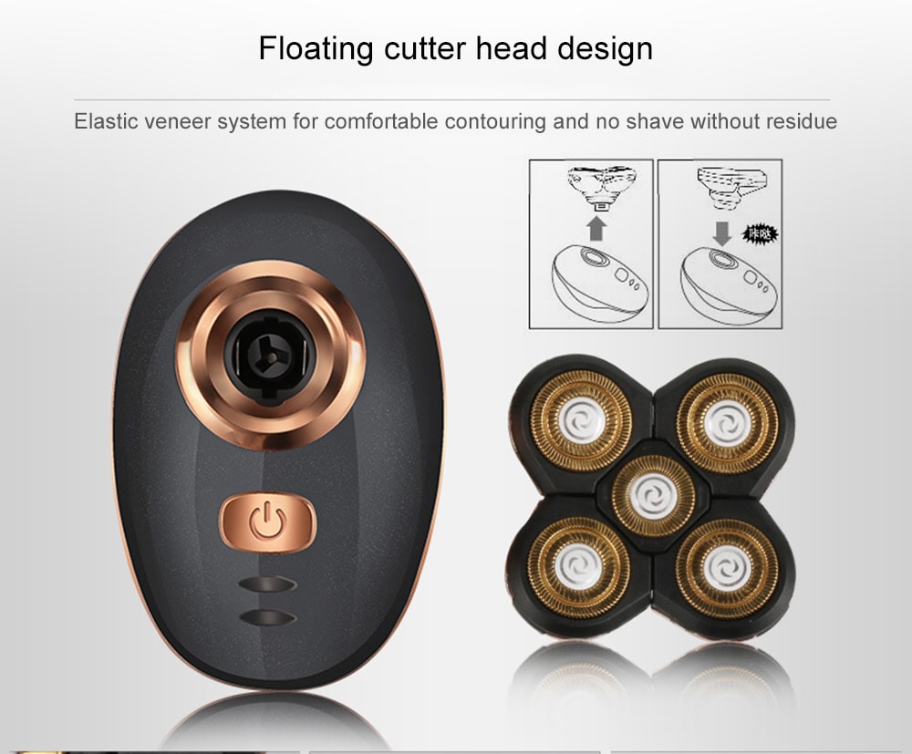 RQ5588 Five-knife Rechargeable Waterproof Electric Shaving Knife- Rose Gold RQ5588 Five-knife Rechargeable Waterproof Electric Shaving Knife- Rose Gold