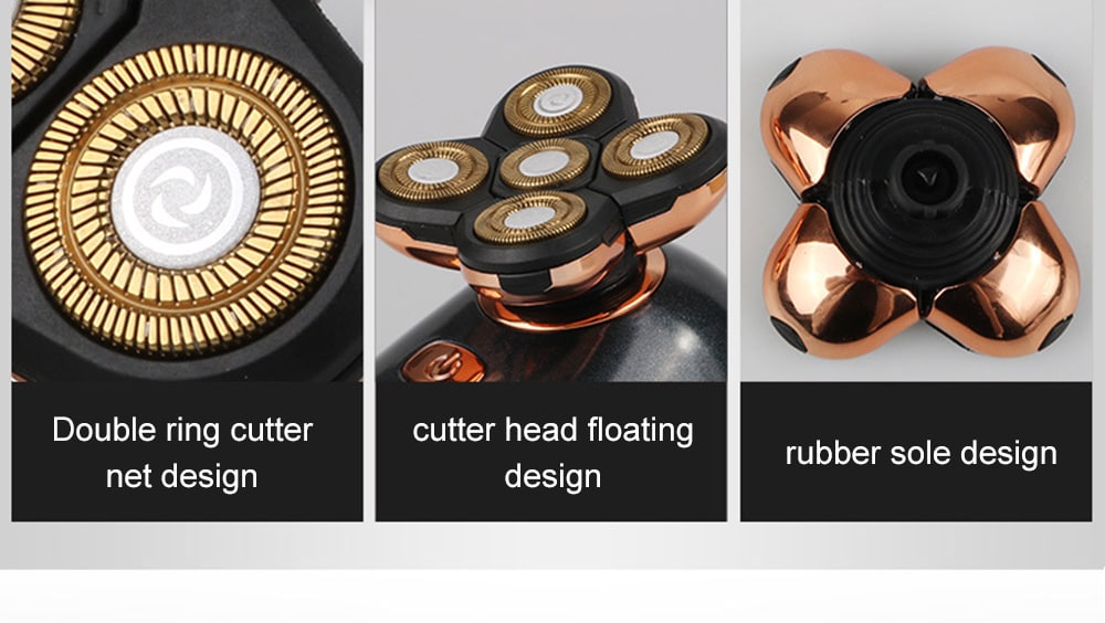 RQ5588 Five-knife Rechargeable Waterproof Electric Shaving Knife- Rose Gold RQ5588 Five-knife Rechargeable Waterproof Electric Shaving Knife- Rose Gold