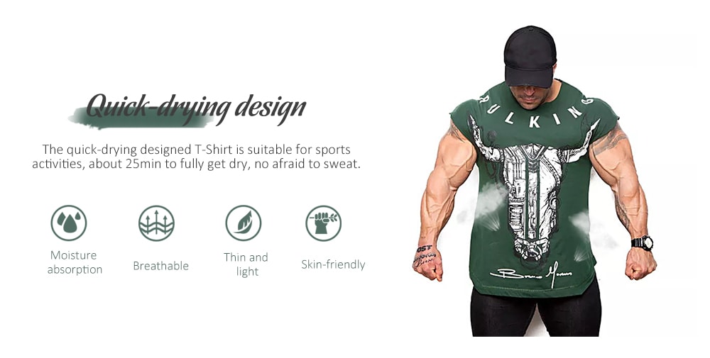 T142 Men's T-Shirt Quick-drying Round Neck Outdoor Fitness Short Sleeve- Green L T142 Men's T-Shirt Quick-drying Round Neck Outdoor Fitness Short Sleeve- Green L