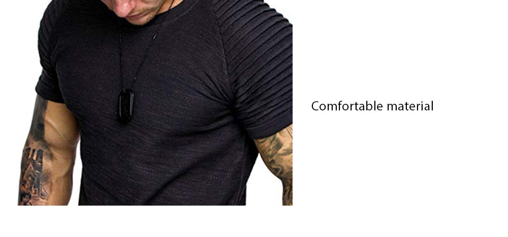 Shoulder Pleated Design Round Neck Short Sleeve T-shirt- Army Green XL Shoulder Pleated Design Round Neck Short Sleeve T-shirt- Army Green XL