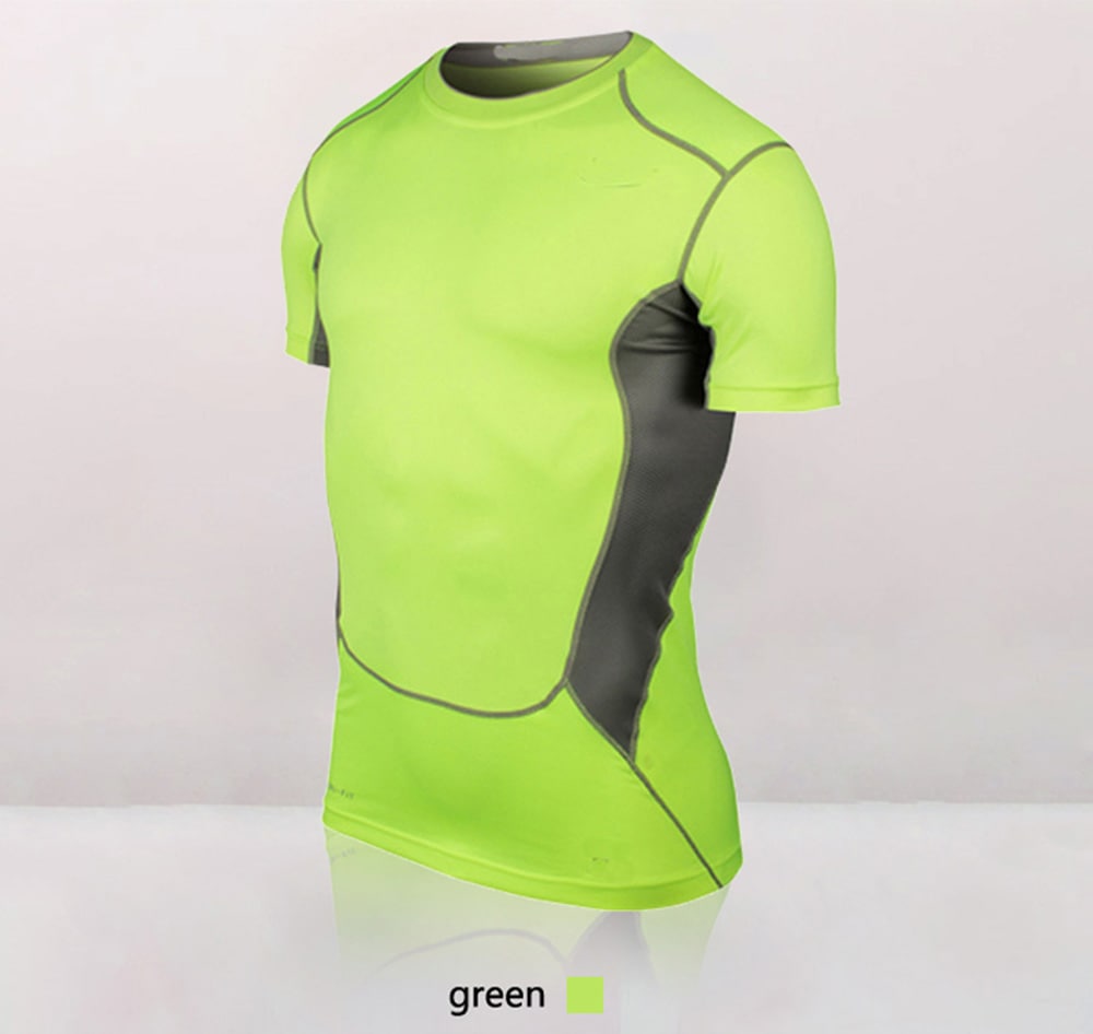Quickly Dry Men'S Short T-Shirt Elastic Sportswear Fitness Tight Running Shirt- Gray L Quickly Dry Men'S Short T-Shirt Elastic Sportswear Fitness Tight Running Shirt- Gray L