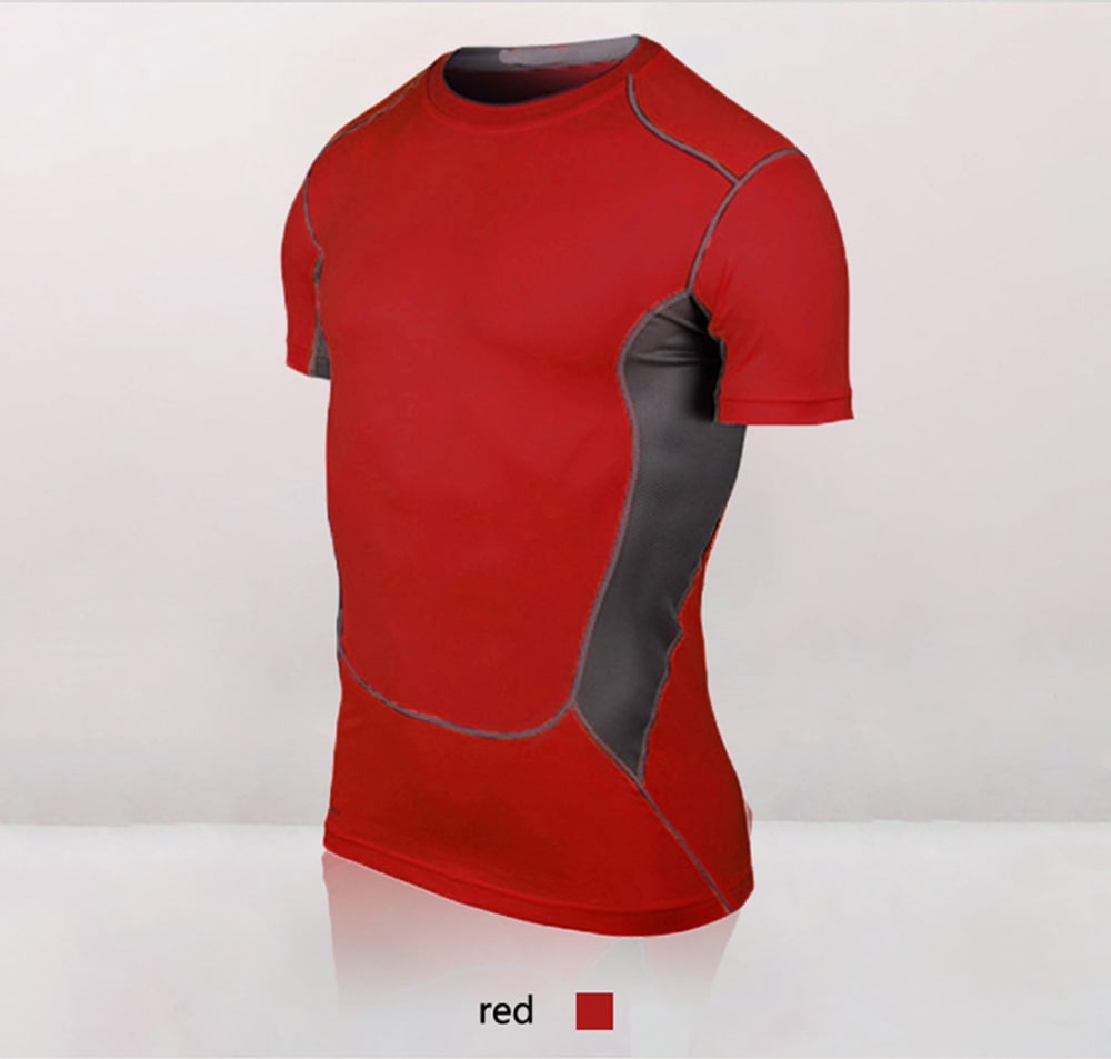 Quickly Dry Men'S Short T-Shirt Elastic Sportswear Fitness Tight Running Shirt- Gray L Quickly Dry Men'S Short T-Shirt Elastic Sportswear Fitness Tight Running Shirt- Gray L