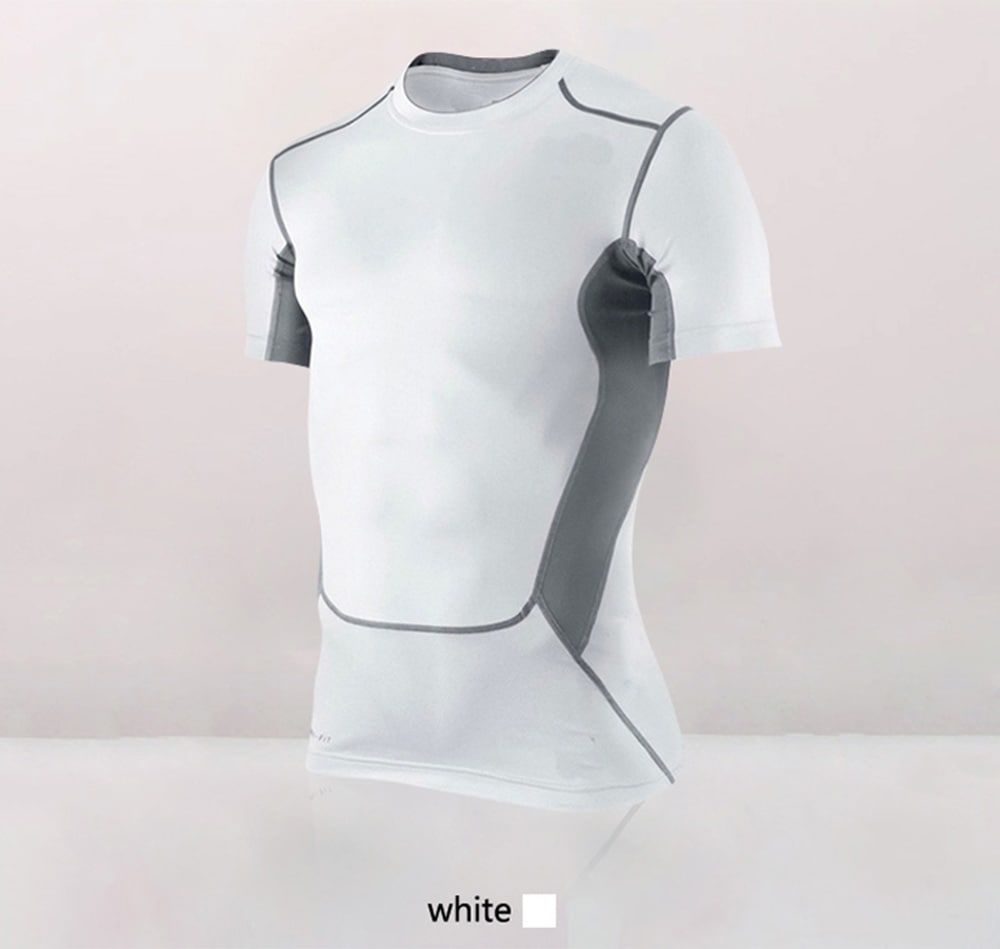 Quickly Dry Men'S Short T-Shirt Elastic Sportswear Fitness Tight Running Shirt- Gray L Quickly Dry Men'S Short T-Shirt Elastic Sportswear Fitness Tight Running Shirt- Gray L