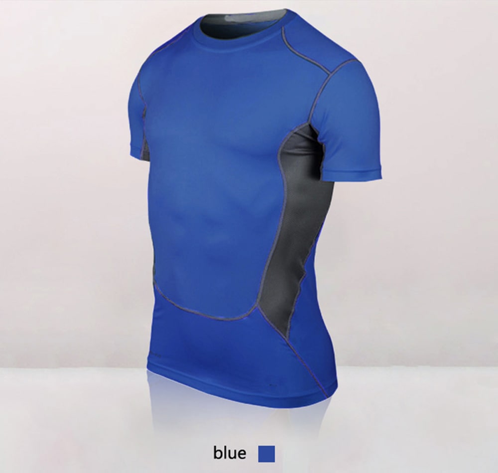 Quickly Dry Men'S Short T-Shirt Elastic Sportswear Fitness Tight Running Shirt- Gray L Quickly Dry Men'S Short T-Shirt Elastic Sportswear Fitness Tight Running Shirt- Gray L