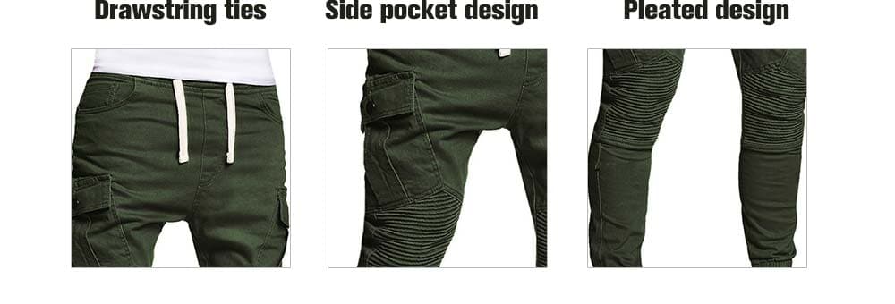 Fashion Solid Color Pleated Tether Belt Harem Casual Feet Pants for Men- Tiger Orange XL Fashion Solid Color Pleated Tether Belt Harem Casual Feet Pants for Men- Tiger Orange XL