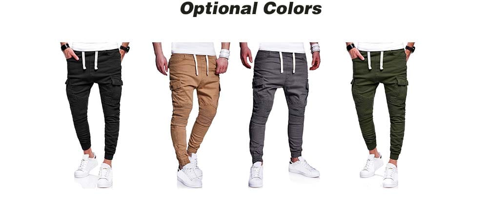 Fashion Solid Color Pleated Tether Belt Harem Casual Feet Pants for Men- Tiger Orange XL Fashion Solid Color Pleated Tether Belt Harem Casual Feet Pants for Men- Tiger Orange XL